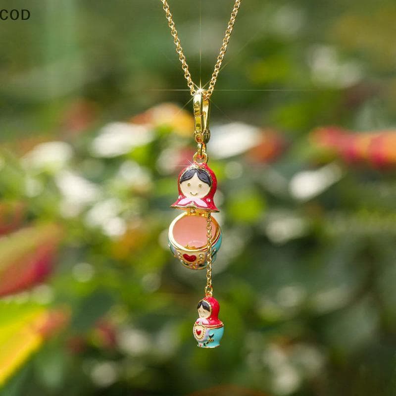 [QYA] Adorável Chaveiro Com Pingente Russo , Bonecas Matryoshka , Corrente De Suéter , Joias Da Moda , Presente Para Mul