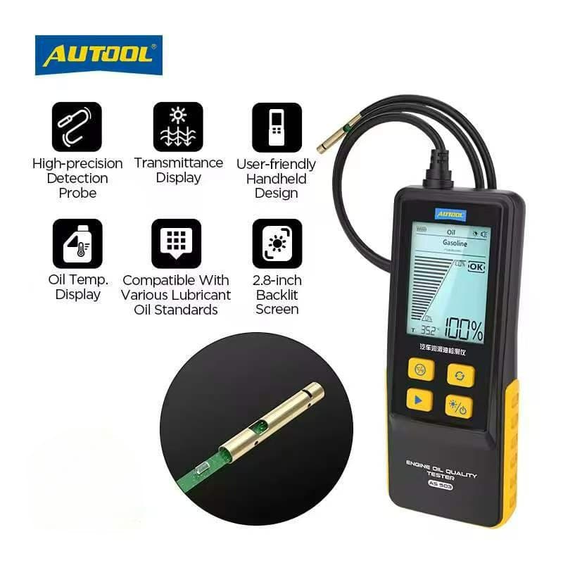 AUTOOL AS503 Testador De Óleo De Motor Automotivo Analisador Lubrificante Diesel Ferramenta De Detecção De Sonda De Mang