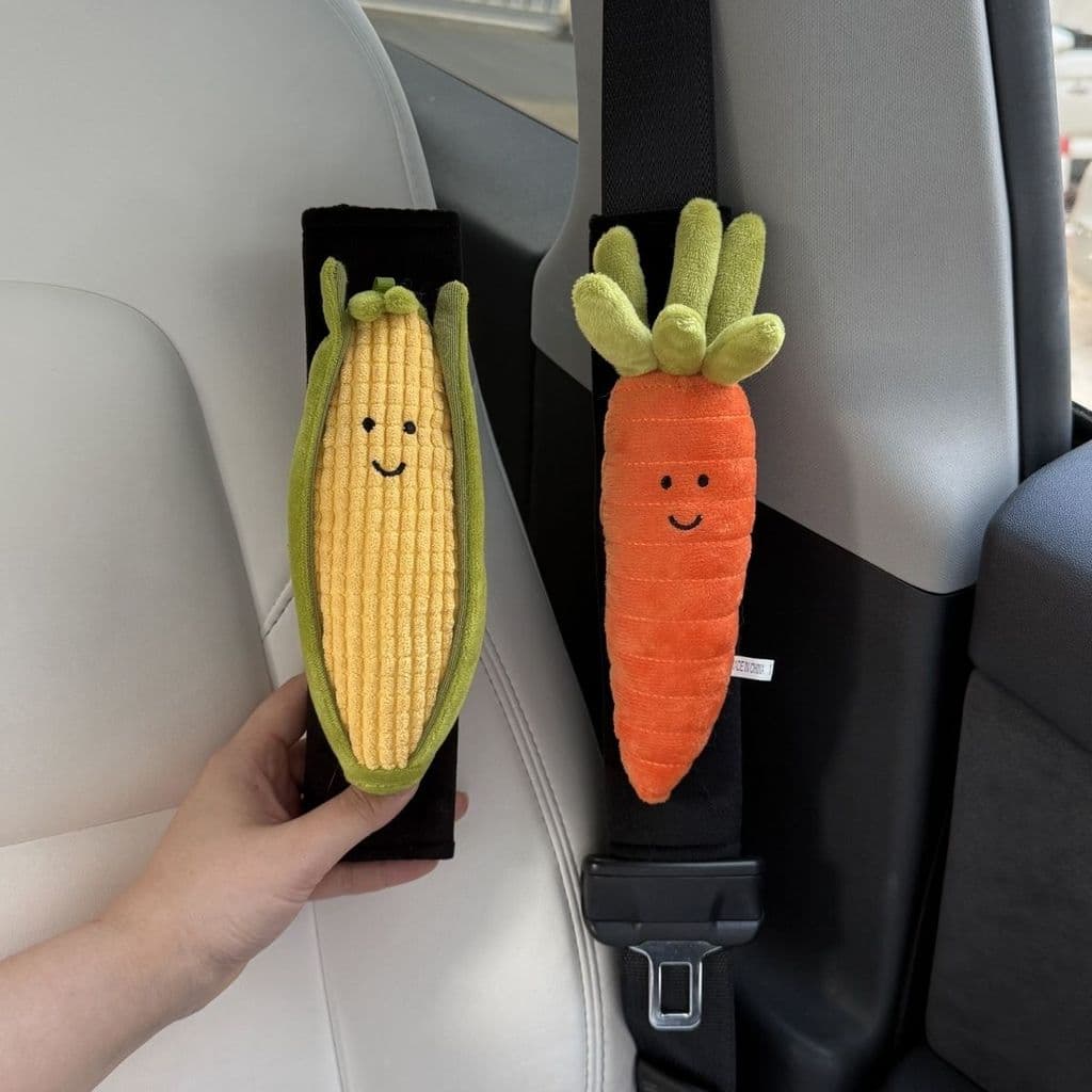 Cenoura milho cinto de segurança capa ombro decoração do carro acessórios do carro boneca de pelúcia bonito estilo Unive