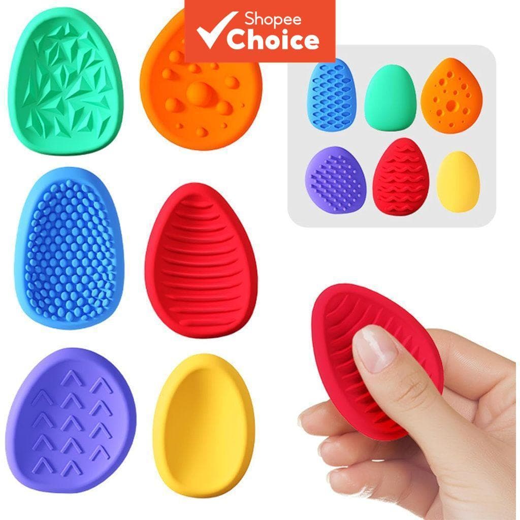 Conjunto De 6 Peças De Brinquedo Sensorial De Silicone Para Alívio De Ansiedade E Autismo
