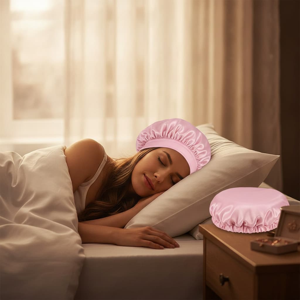 Kit 20 Toucas de Cetim Rosa Bebê Antifrizz – Proteção Capilar, Redução do Frizz e Conforto para Dormir