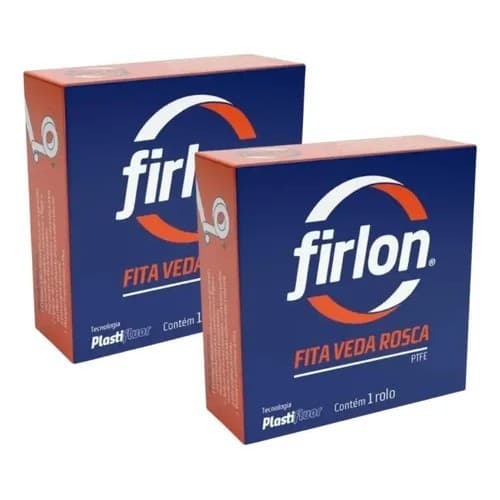 Kit 2 Fita Veda Rosca 12mm X 10 Metros Firlon Branco