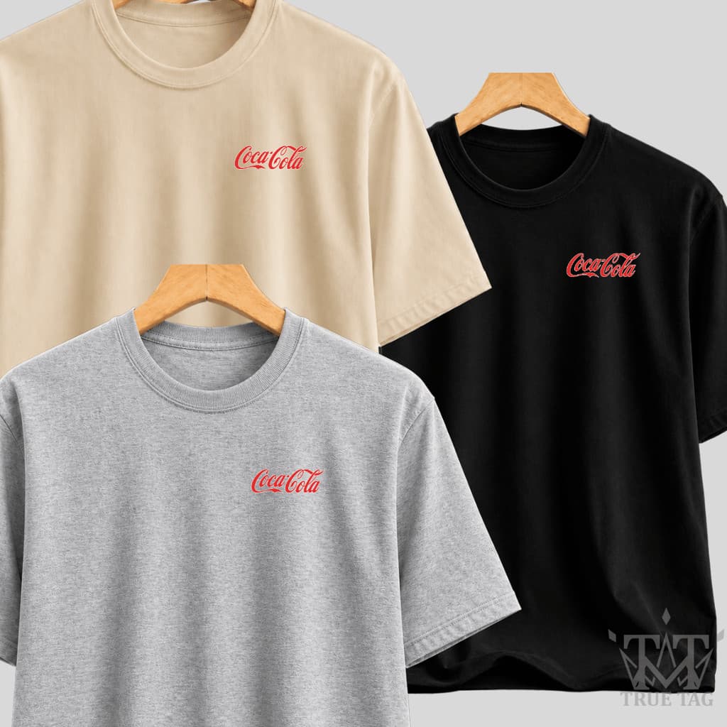 Kit 3 Camisetas Masculina Coca Cola 100% Algodão Premium Estampada Vintage Streetwear