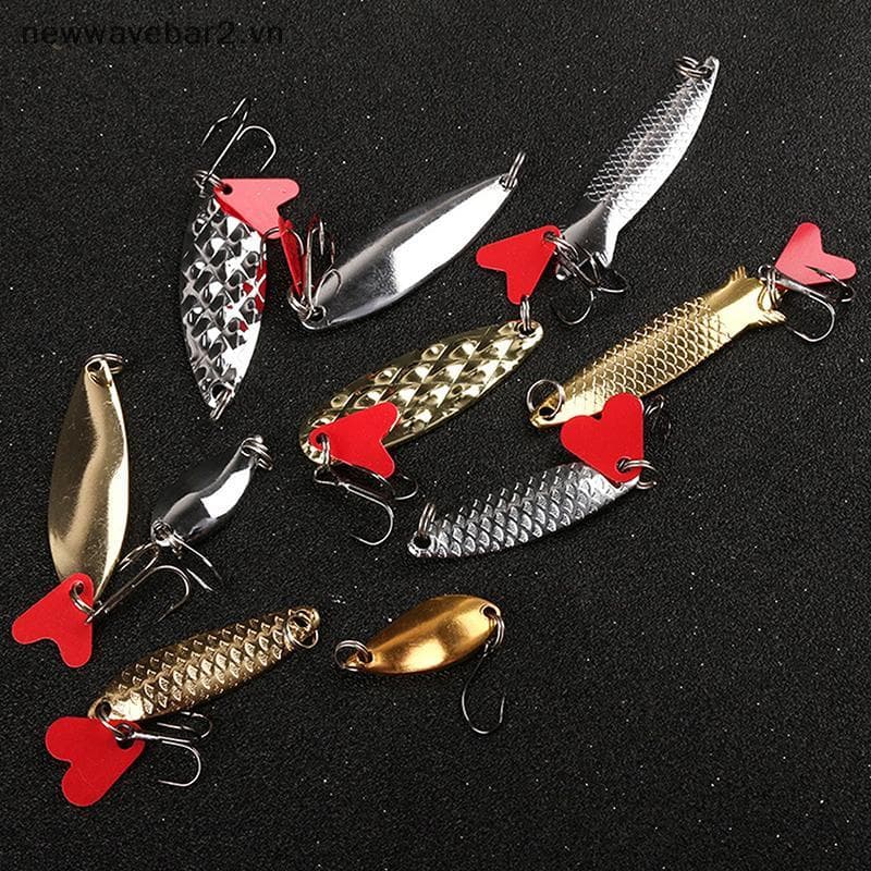 Newsandrainnew 5 Pçs/Set Metal Jig Colher Spinner Isca De Pesca Wobbler Conjunto De Com Caixa De Conto Kit Para .