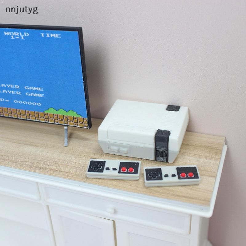 Host De Casa De Bonecas + Cartão De Jogo + 2 Controladores Mini Brinquedos Modelo Gamepad Simulação Controlador Sem Fio