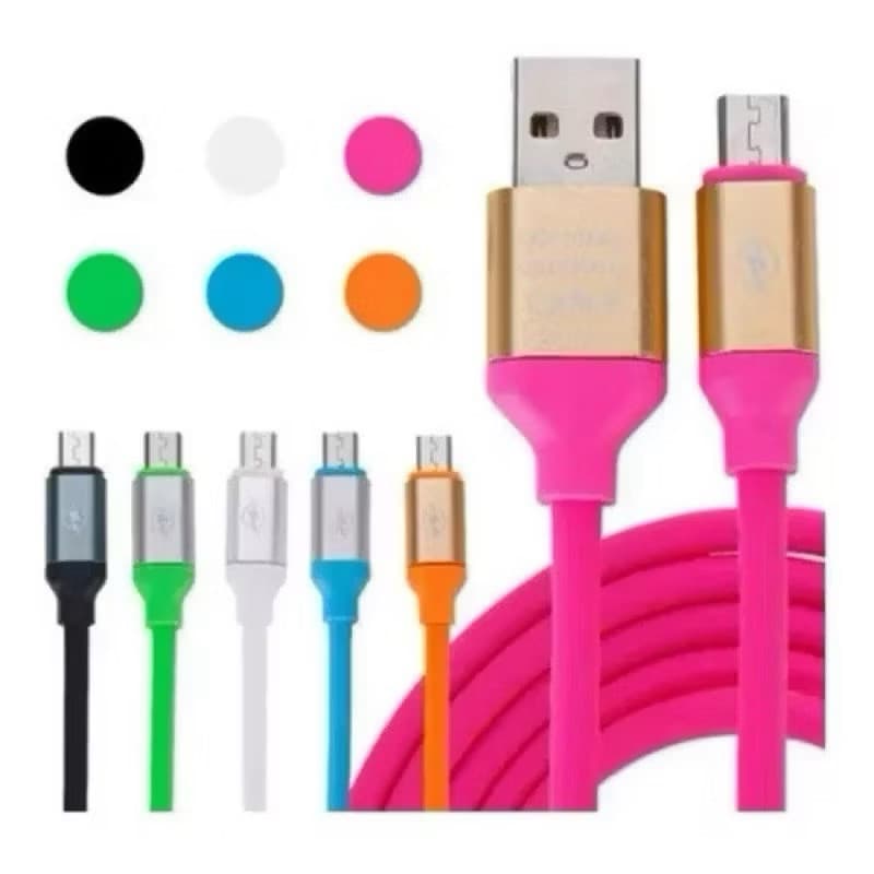 Kit 10 /-kIt-5-Cabos Carregador Emborrachado USB TYPE-C V8 Lightning Dados