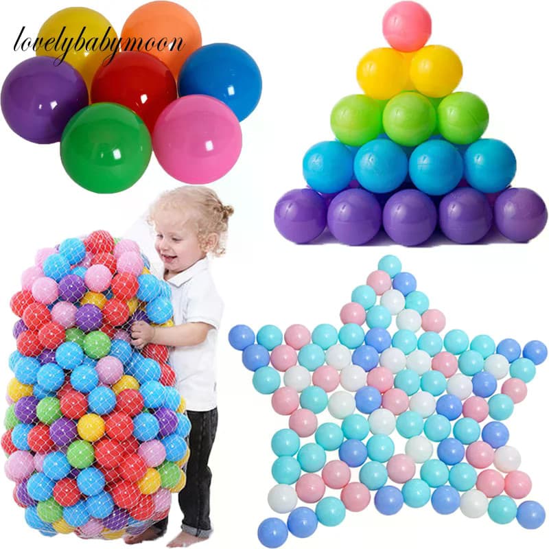 50-200 Pçs Cores Bebê Bolas De Plástico Piscina De Água Oceano Onda Bola Crianças Nadar Pit Com Cesta De Basquete Jogar