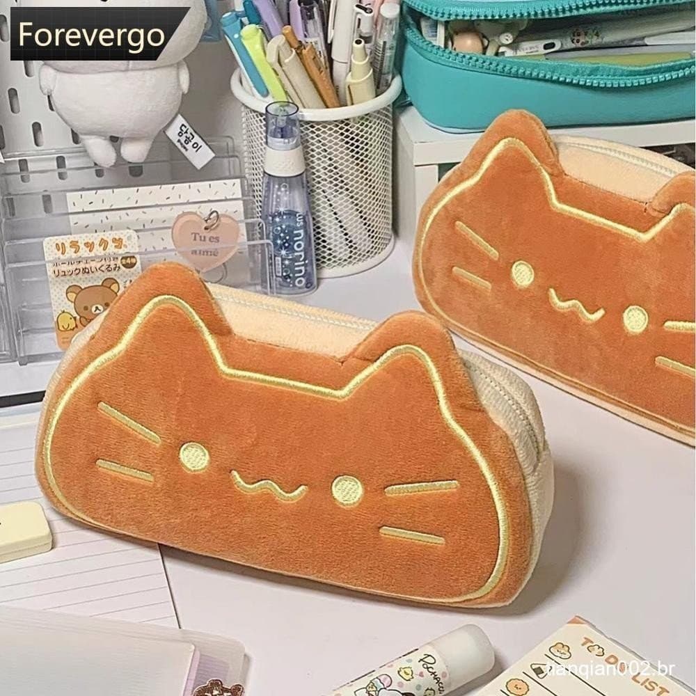 FOREVERGO Moda Kawaii Lápis Caso Grande Capacidade Engraçado Em Forma De Caneta Titular Giftable Conjunto De Papelaria S