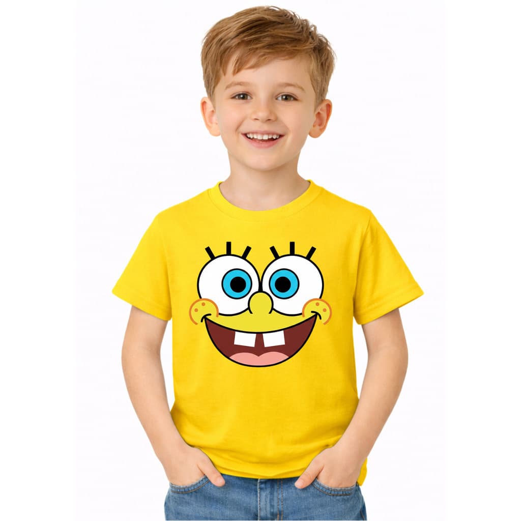 Camiseta Camisa Infantil Adulto Estampada Personagem Festa Bob Esponja