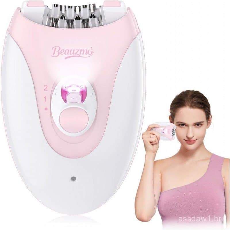 Epilador Smooth Glide para Mulheres, Dispositivo de Remoção de Cabelo Suave com 2 Velocidades e Luz LED, 36 Pinças e Alm