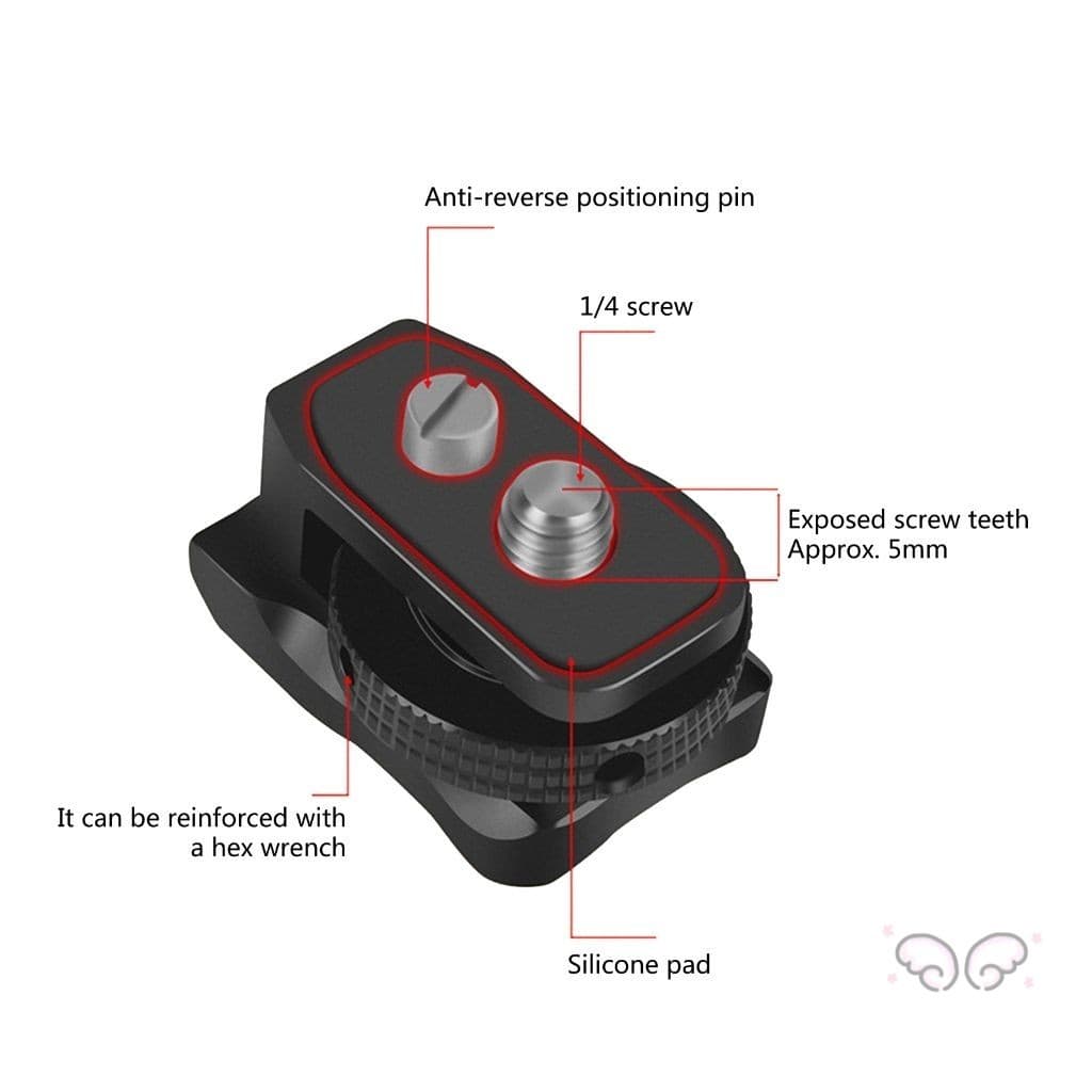 Adaptador Anti-Inclinação De Liberação Rápida 1/4-Base De Microfone Iluminada Com Suporte Para Sapata