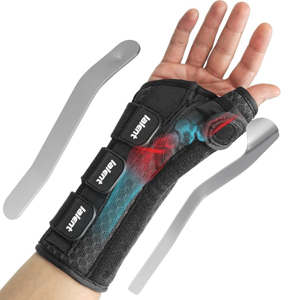 Órtese de pulso com tala metálica e suporte para o polegar, para síndrome do túnel do carpo, artrite, tendinite, entorse