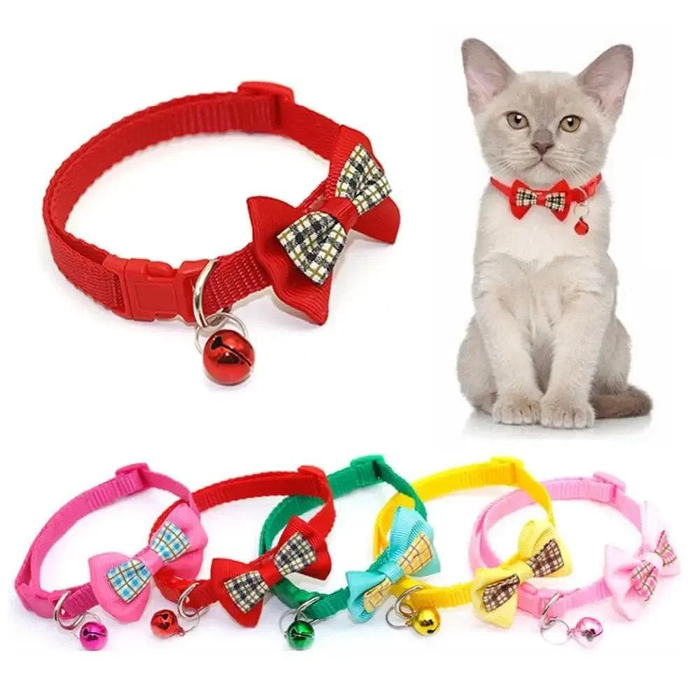 Coleiras Ajustáveis Para Cães E Gatos , Gravata Borboleta Fofa Com Pingente De Sino Fashion , Fivela De Segurança , Aces