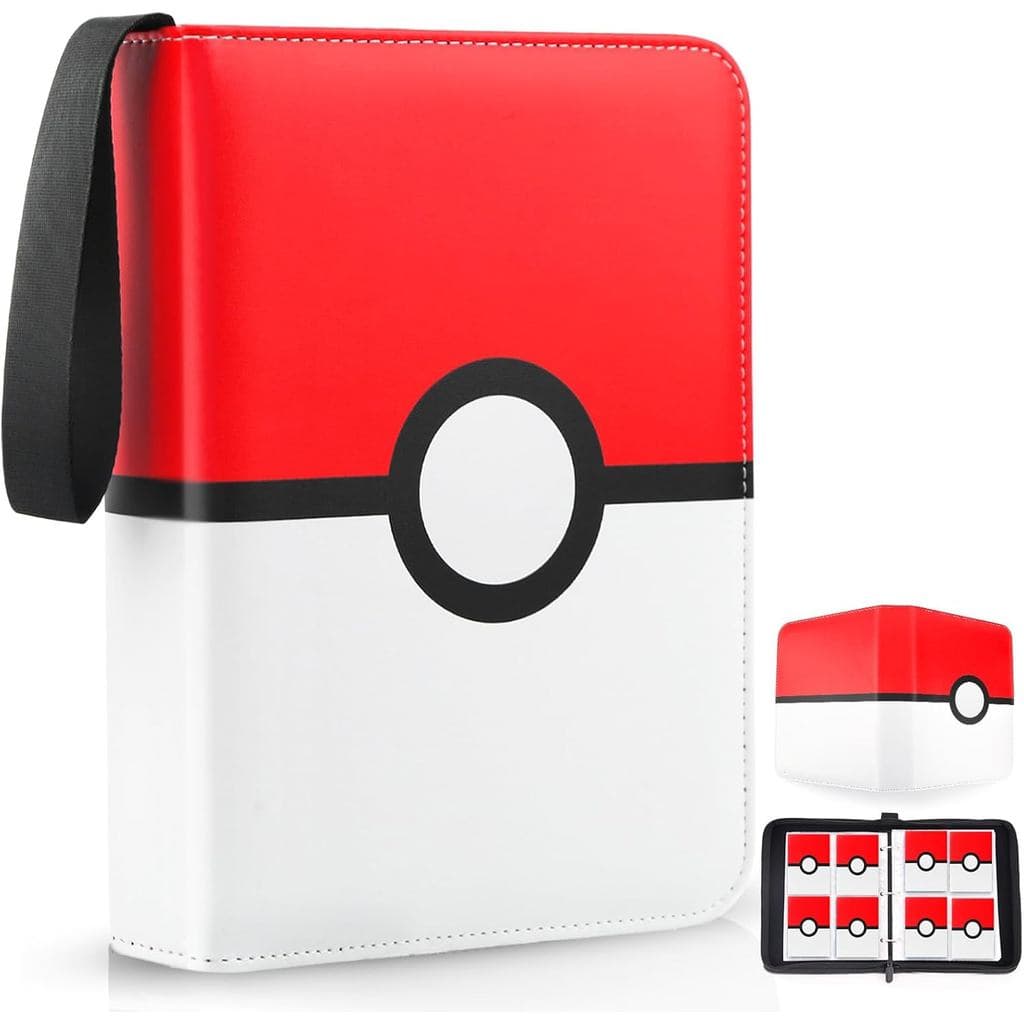 Álbum de Cartas com 4 Bolsos, Porta-Cartas Colecionáveis para 400 Cartas com 50 Folhas Removíveis, Álbum Portátil para C