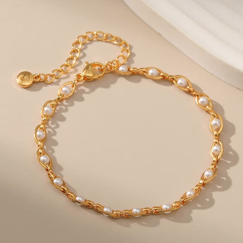 Elegante Pulseira de Pérolas para Mulheres, Joia Texturizada, Presente S61Z