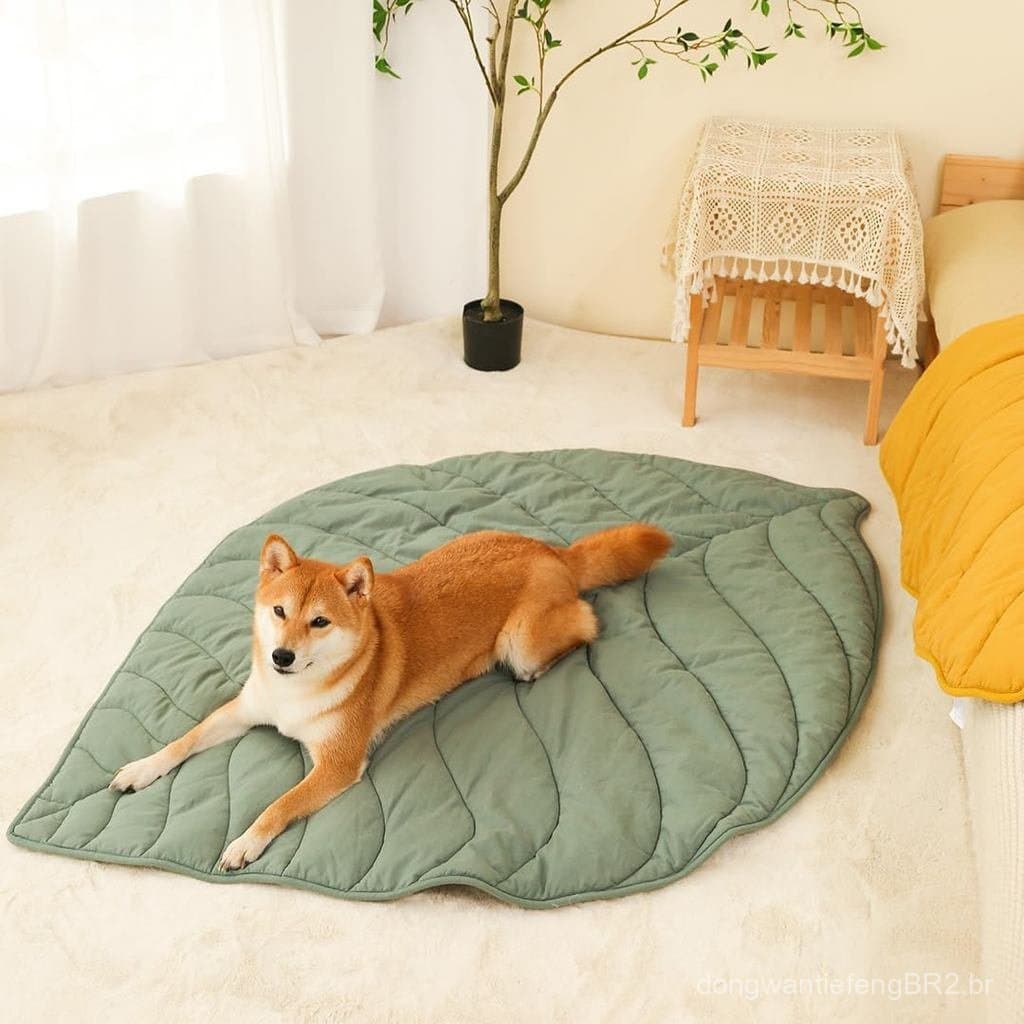 Cobertor de pelúcia divertido para cães e gatos, 106 x 142 cm, design com padrão de folhas, cobertor para animais de est