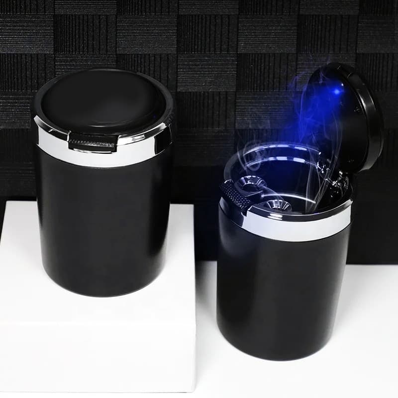 Organizador Automotivo Com Tampa LED Anti Odor Porta Copos Porta Moedas Caixa Multiuso Veicular Universal
