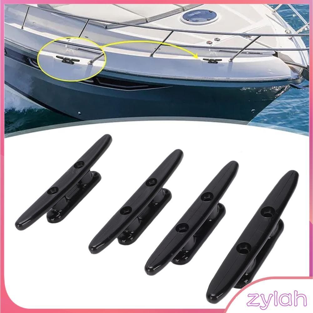 Zylah.br 4 peças presilhas de doca de 4 polegadas, corda de caiaque marinho de plástico preto para lanchas, iates,