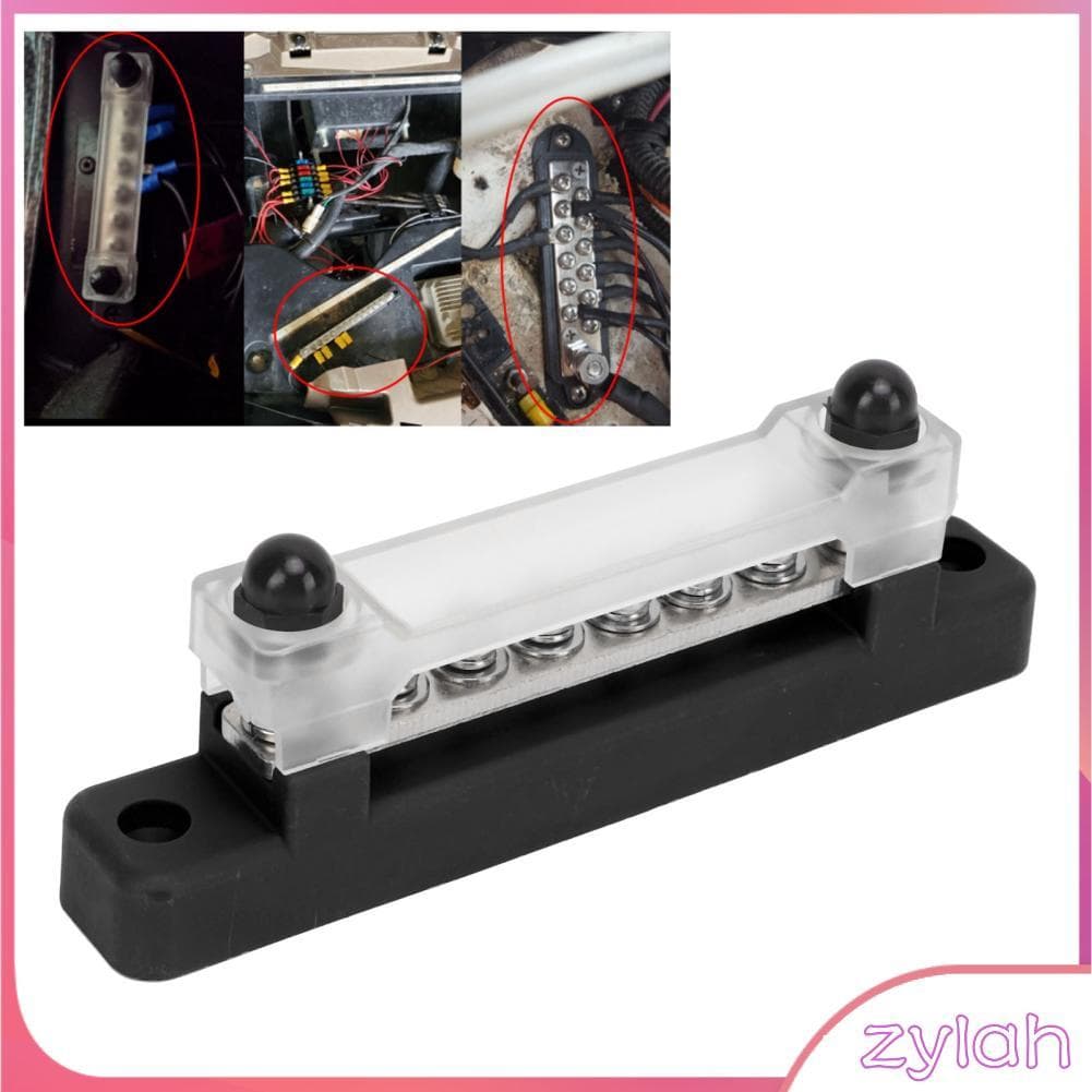 Zylah.br Bloco de distribuição de energia RASTKY 48V 150A 6 ônibus com tampa M6 parafusos para carro RV barco marinho