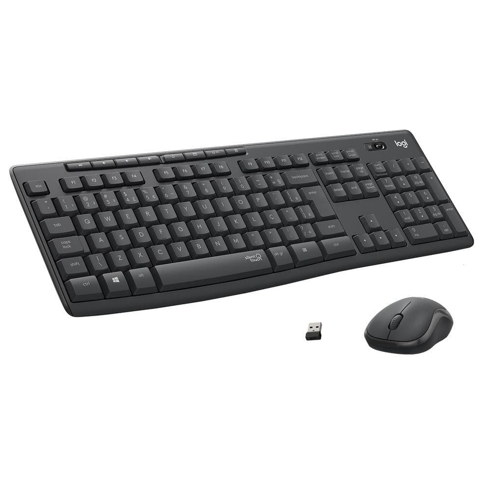 Teclado e Mouse sem fio Logitech MK295 Clique Silencioso USB + Pilhas Inclusas ABNT2