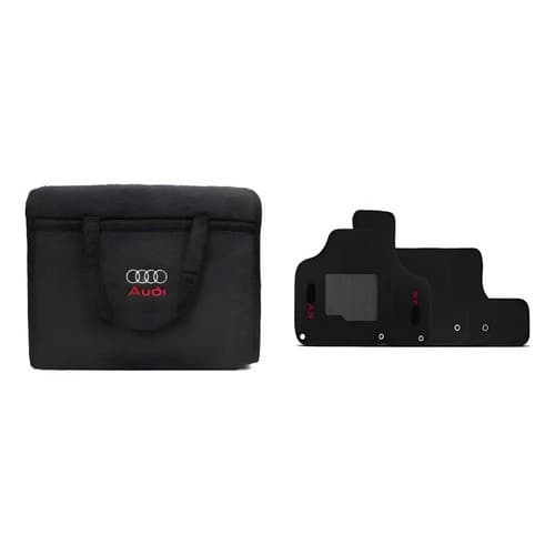 Kit Audi: Bolsa Organizadora Porta Mala Preta + Tapete A3 Sportback 2007 A 2012 Preto