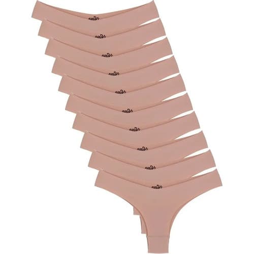 Kit 10 Calcinhas Tanga Sem Costura Premium Confort Poliamida Material Premium