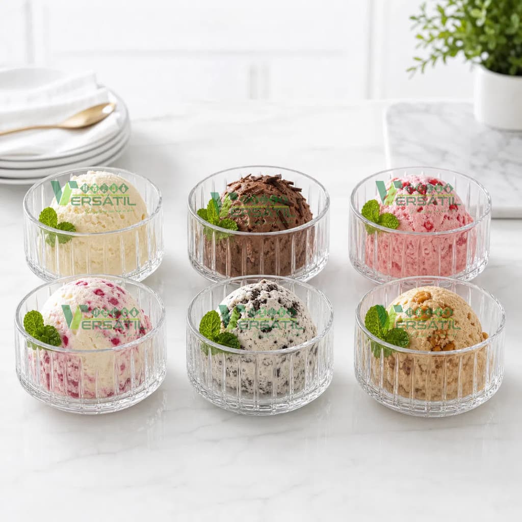 Kit Jogo 6 Bowls Wolff de Cristal Tigelas Cumbuca Sobremesa Requintada Mesa Posta Luxo Top Sorvete Petisqueira Conjunto