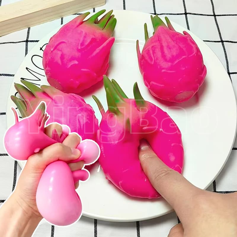Dragão Fruta Squish Bola Presente Mole Squeeze Alívio Do Estresse Brinquedo Sensorial Simulação Frutas Comida , Espremer
