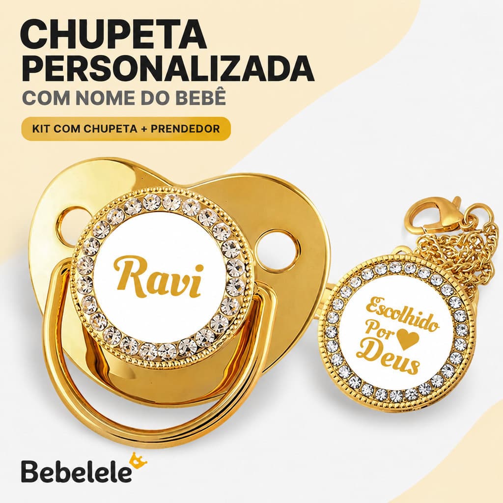 Chupeta ortodôntica para bebê, personalizada com o nome do bebê, chupeta de silicone BPA Free
