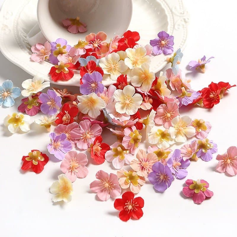 Cabeças De Flores Artificiais De Flor De Pêssego 50/100 Unidades-Decoração DIY E Acessórios De Casamento
