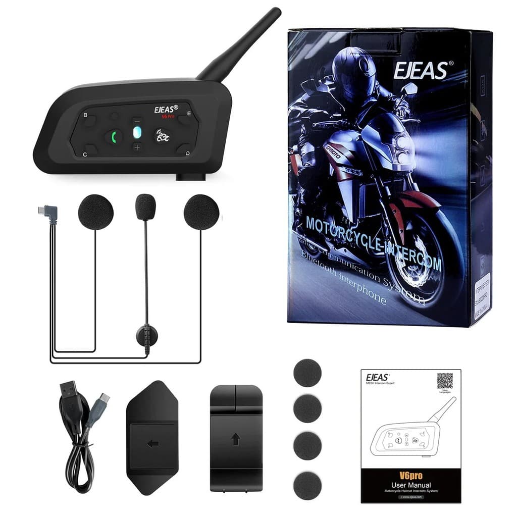 Intercomunicador Ejeas V6 Pro+ Original Para Capacete de Moto