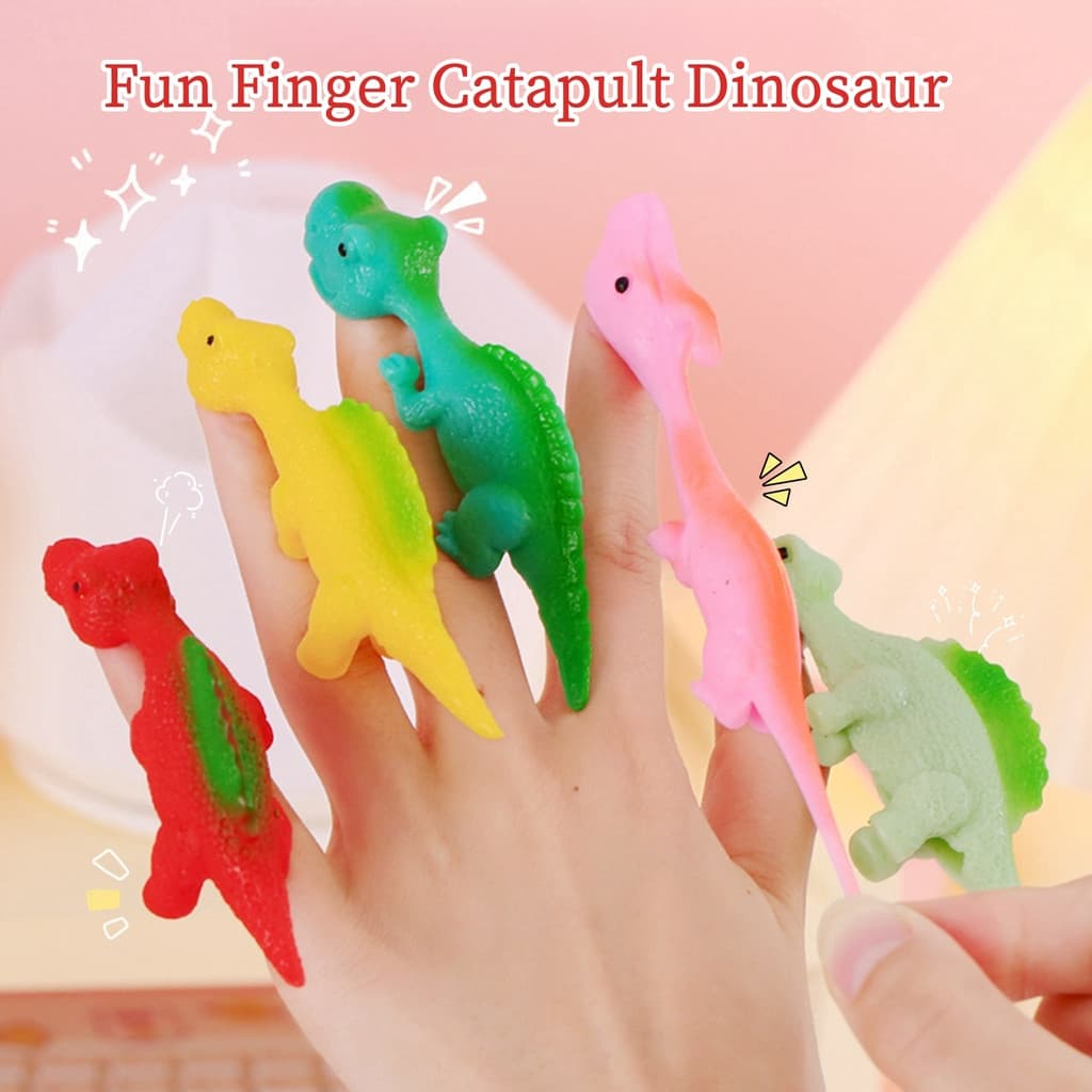 Dedo Catapulta Dinossauro Brinquedo Pegajoso Parede Estiramento Descompressão Fidget Para Crianças
