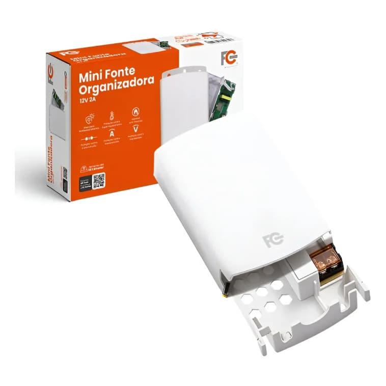 Fonte 12v 2a Para Câmeras Cftv Mini Organizadora Fc