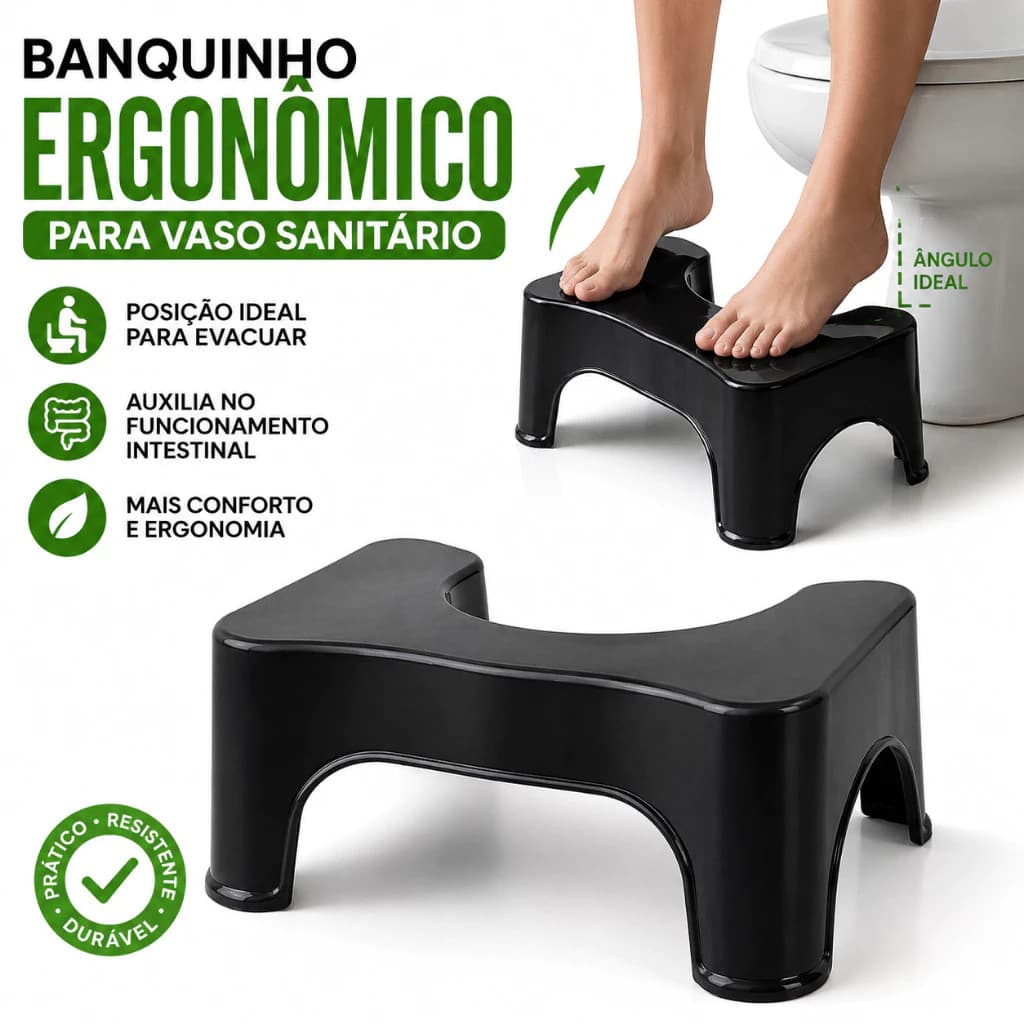 Kit 2 Banquinhos Banco Cócoras Prisão De Ventre - Intestino Preso