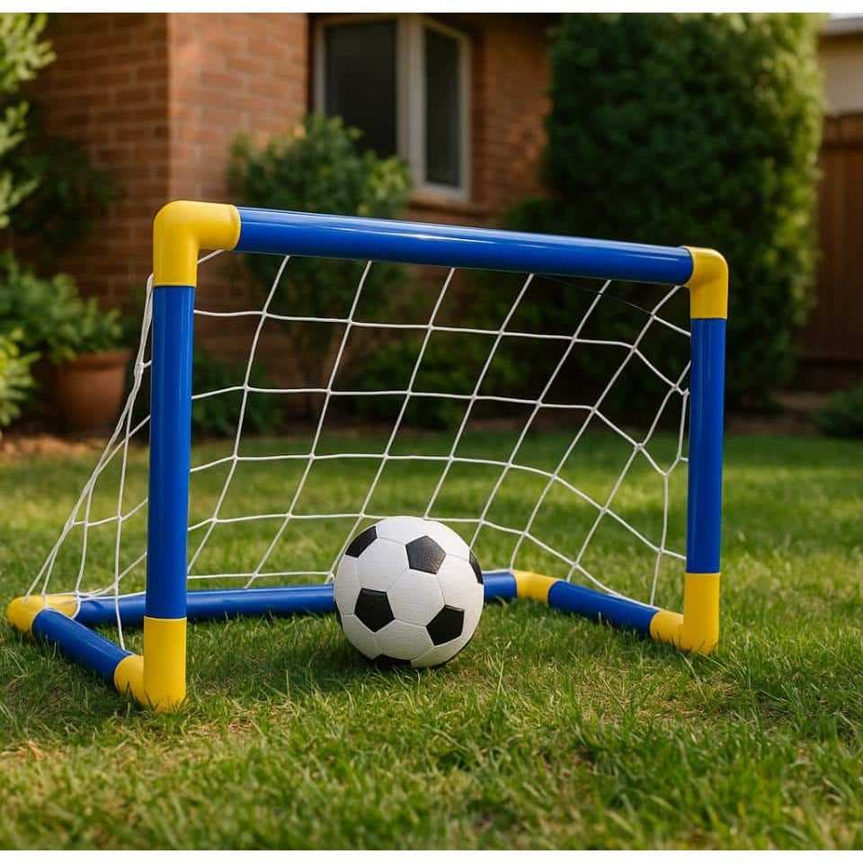 kit mini golzinho + bola + bomba para meninos infantil