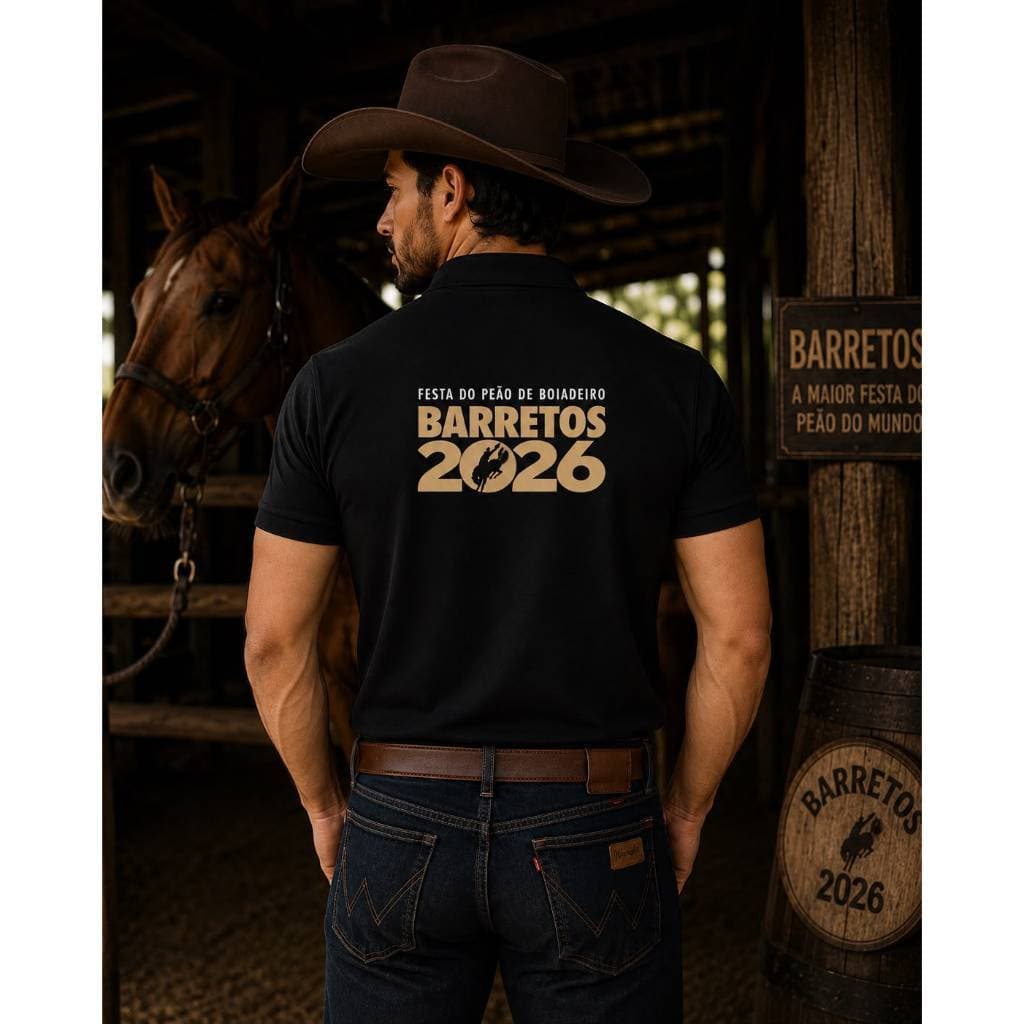Camiseta gola polo masculina Barretos 2026
