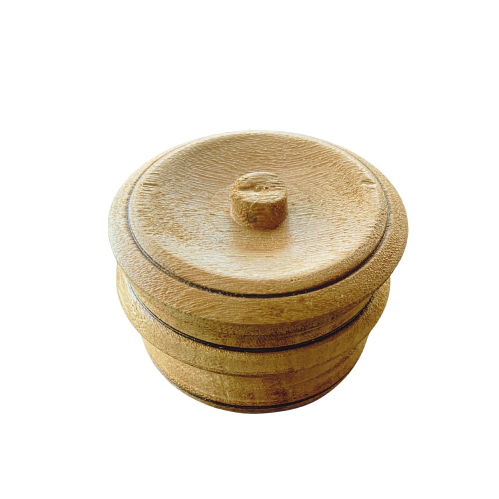 Porta Temperos de Madeira Natural com Tampa 8x6cm