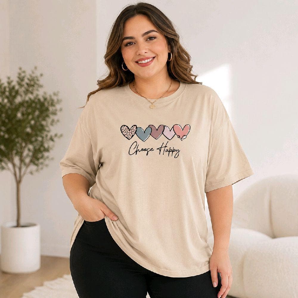 Blusa Feminina Estilosa 100% Algodão P AO G3  Camiseta Basica Casual