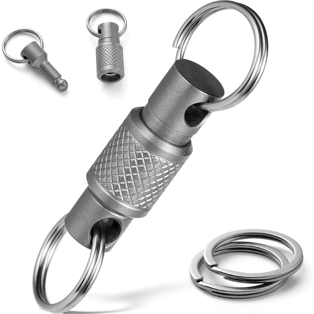 Chaveiro Giratório de Liberação Rápida em Liga de Titânio FEGVE, Chaveiro Desmontável, Chaveiro Resistente para Carro co