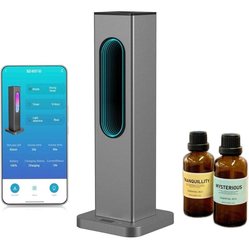 Difusor de Aromas Sem Água com Controle por APP e WiFi, Difusor de Óleos Essenciais Portátil e Recarregável Sem Fio, Cob
