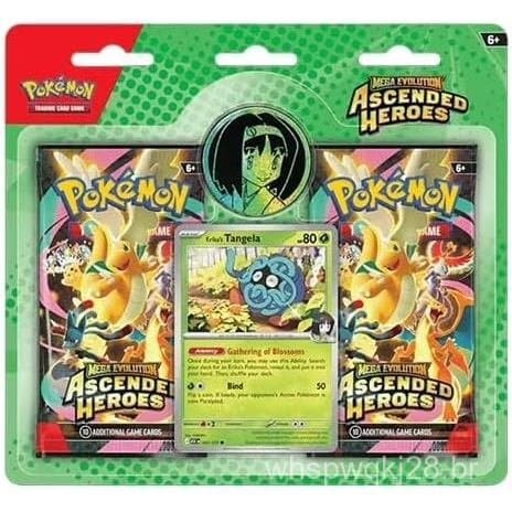 Pokemon TCG: Mega Evolution: Ascended Heroes: Blister de 2 Pacotes (2 Pacotes de Cartas, Carta Promocional e Moeda) (Tan