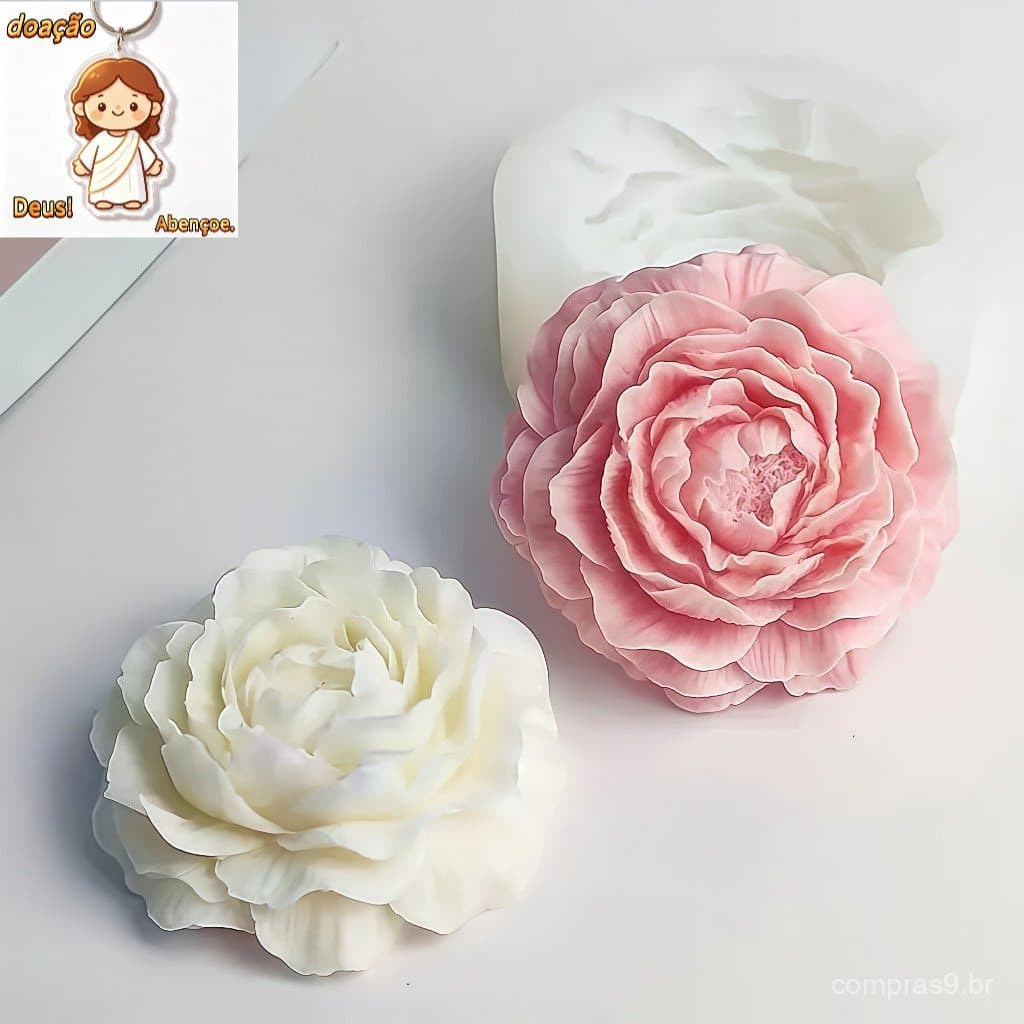 Molde De Silicone De Vela De Peônia Grande 3D Bolo De Mousse De Flor Chocolate Sabonete Para Casa Decoração De Quarto