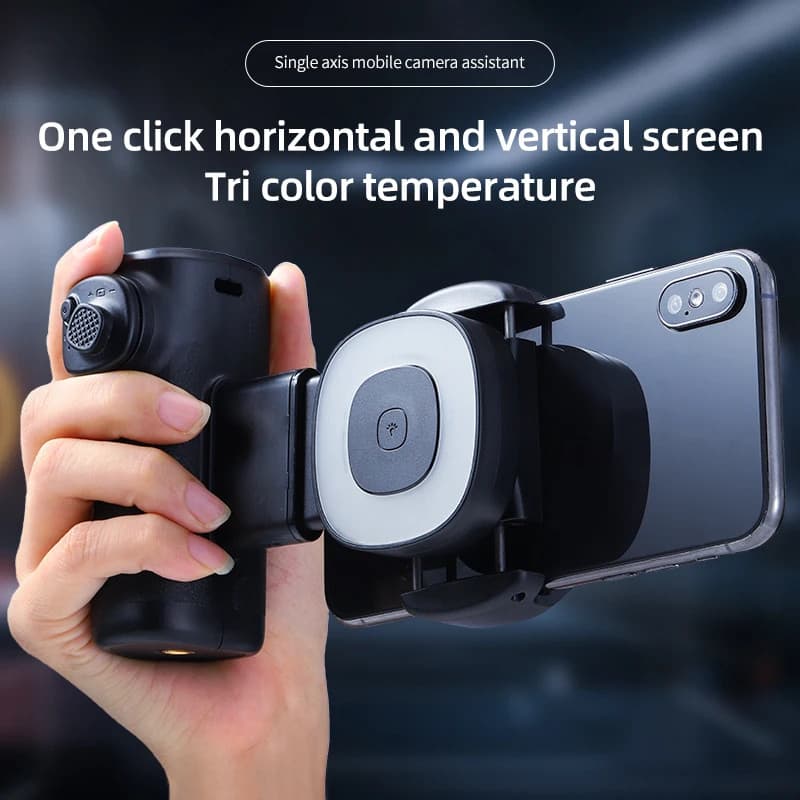 Punho De Telefone De Eixo Único Com Luz LED Bluetooth Para Selfie , Ângulo Ajustável Fotografia De Smartphone , Transmis