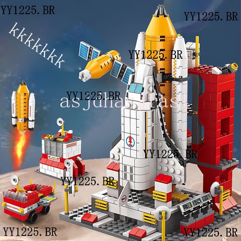 10000 Pe莽as Da S茅rie Espacial Planeta Torre De Lan莽amento De Foguetes , Modelo De Educa莽茫o Astron么mica De Nave Blocos De