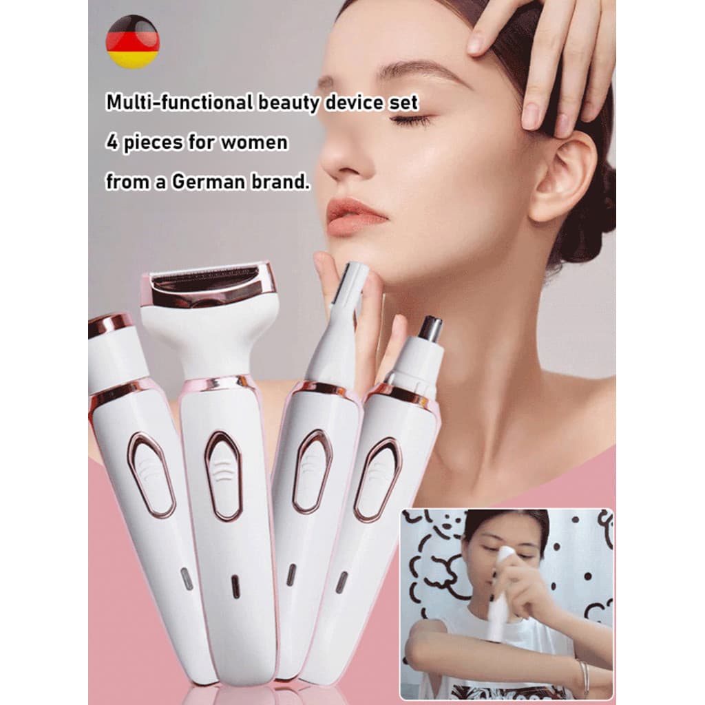 [Design Compacto] Depiladora Recargable Elétrica 4 em 1 Para Mulheres - Afeitadora Elétrica/Depiladora USB/Depiladora Mu