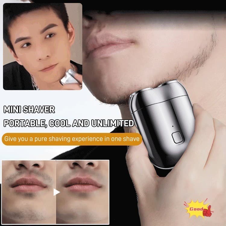 【Design Compacto】HS Mini Máquina De Barbear Elétrica 2 Cabeças Sem Fio Mini/Barbear/Elétrica/Portátil