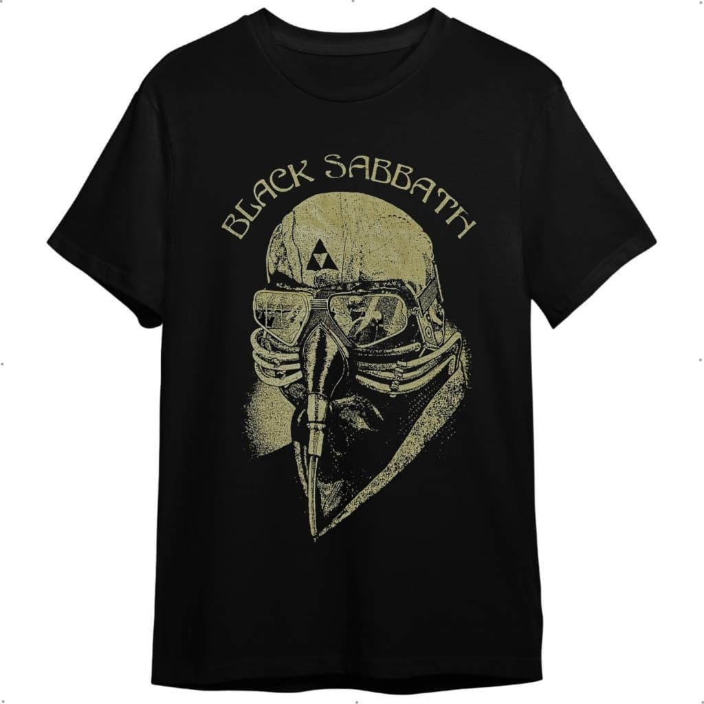 Camiseta Black Sabath Sabbath Mask Us Máscara Tour '78 Ozzy Osbourne Preta De Banda Rock modelo 4.3 Unissex 100% algodão