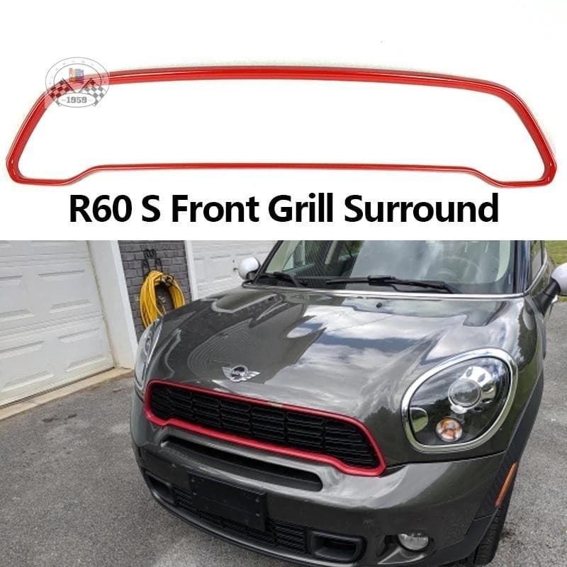 Novo Plástico ABS Protegido UV mini Ray Estilo Vermelho Grade Dianteira Surround Para countryman S R60 Apenas (1 Pçs/set