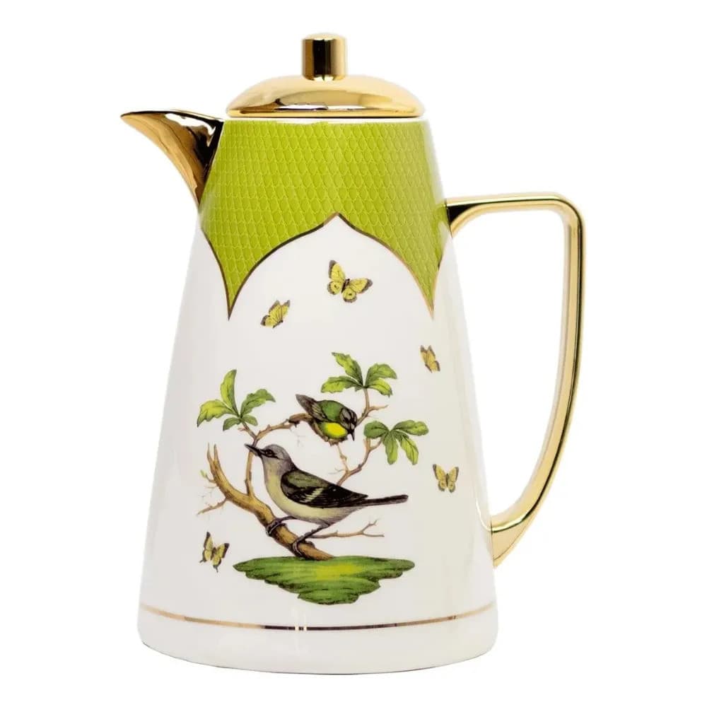 Garrafa Térmica Porcelana Giardino Passaros Verde 1l Tuut