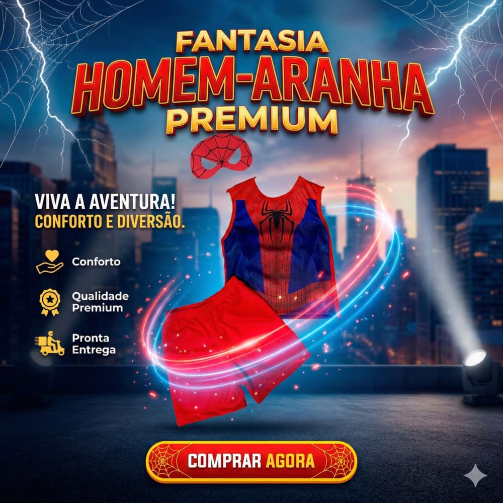 Fantasia Infantil Homem Aranha M